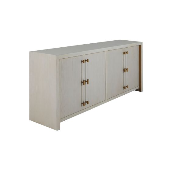 White Cerused Waterfall Cabinet