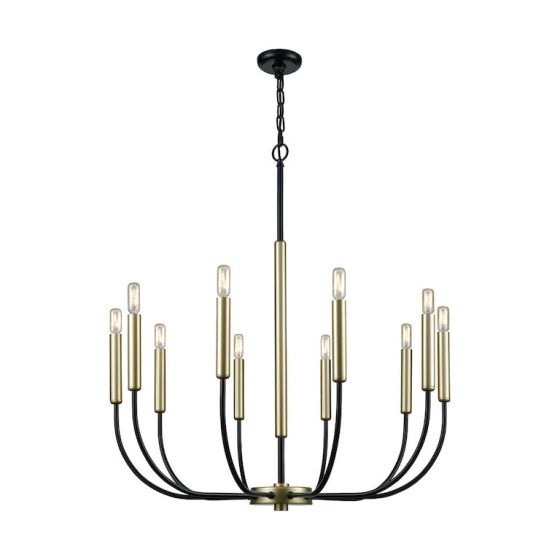 Black Ten Light Chandelier
