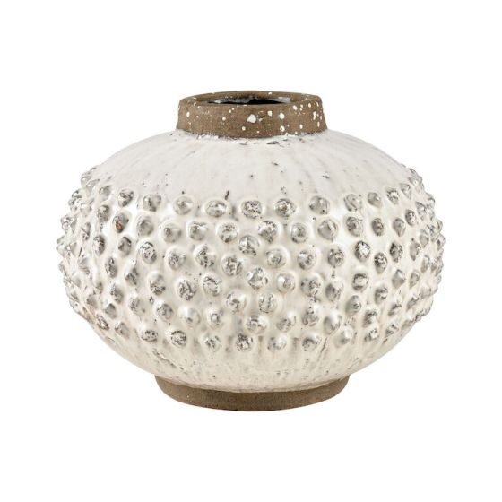 Aged White Echten Vase