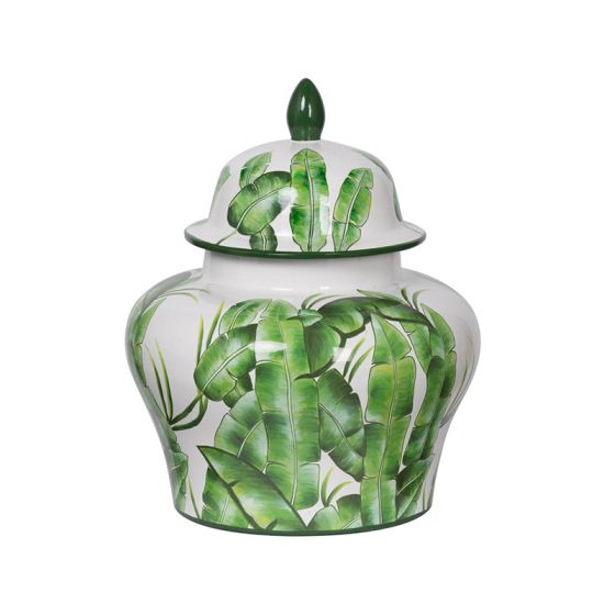 Green and White Urn