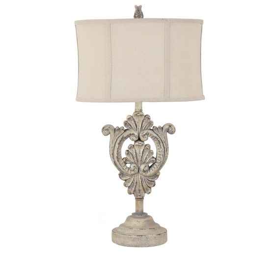Ivory Fleur De Lis Table Lamp