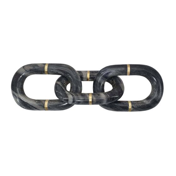 Black Marble 3 Link Chain