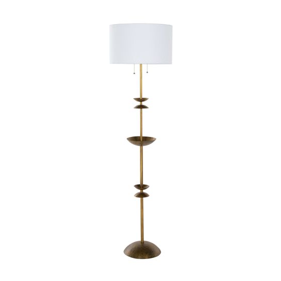 Antique Gold Cupped Floor Lamp