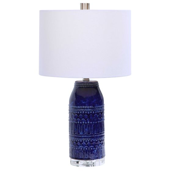 Embossed Tribal Design Lamp