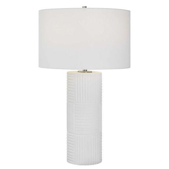 White Patchwork Table Lamp