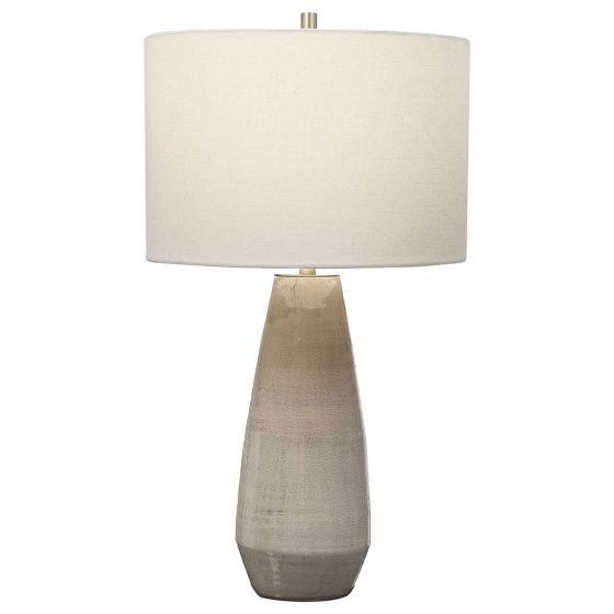 Crackle Taupe Ceramic Lamp