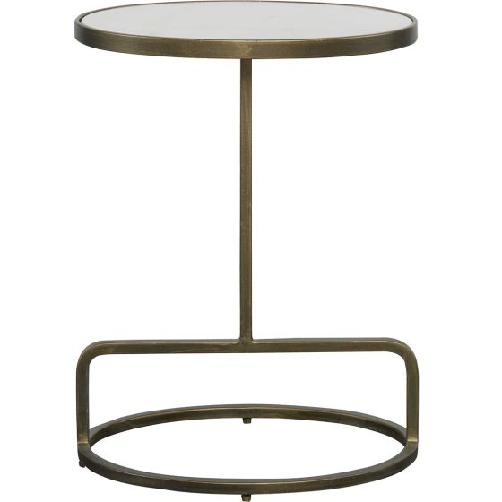Marble & Gold Oval Accent Table