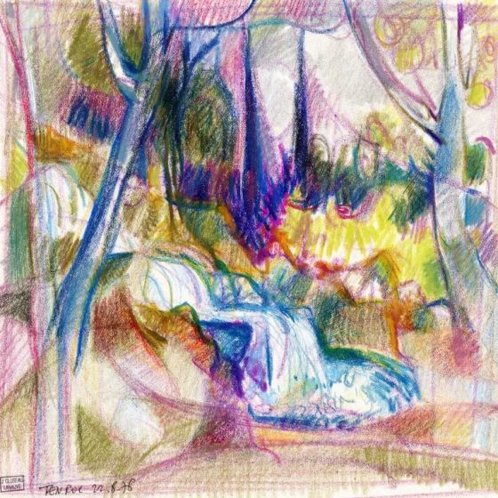 Bright Colored Waterfall Art