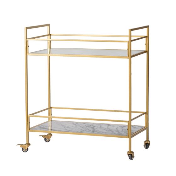 White Marble & Gold Bar Cart