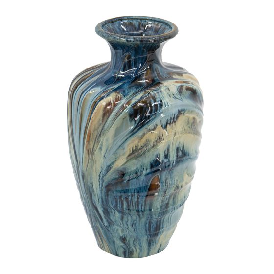 Tall Blue Brown Abstract Vase