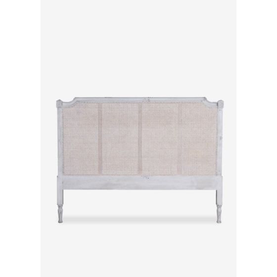 White Cane King Headboard