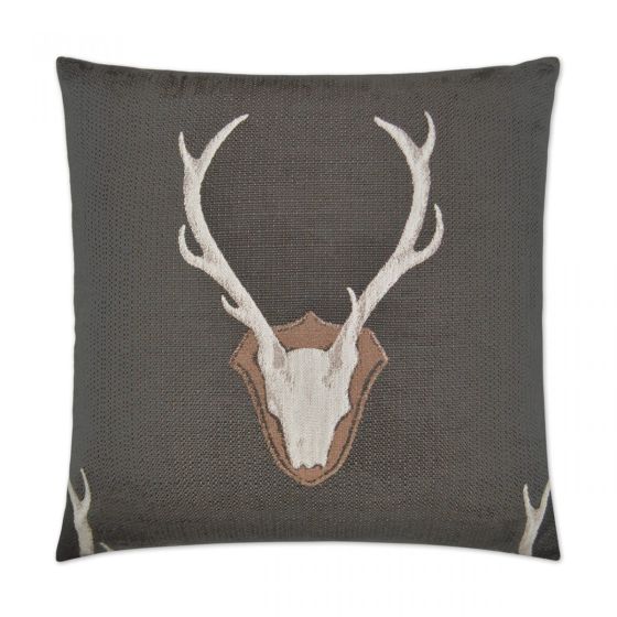 Deer Pillow in Gray and Tan