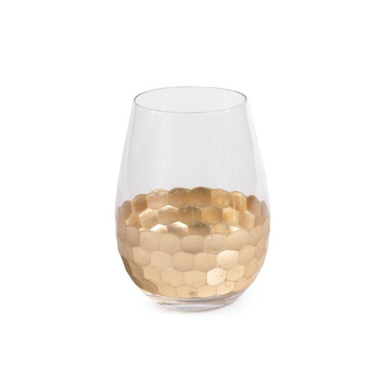Stemless Gold Leaf Wine Glass