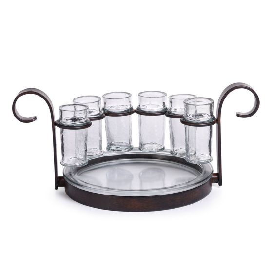 Six Shotglass Set Antique Brown