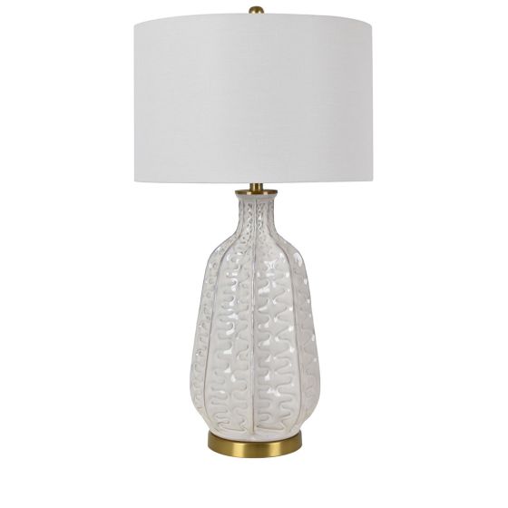 White and Gold Ceramic Lamp