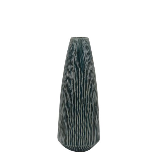 16" Blue Ceramic Wave Vase
