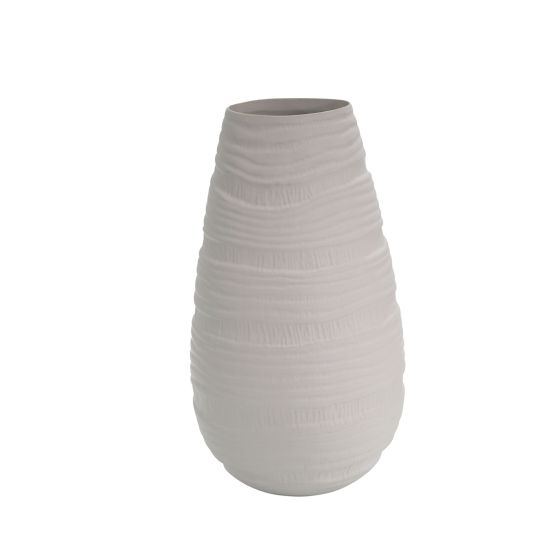 22" Textured Matte White Vase