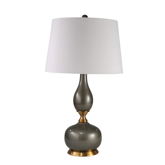 Grey and Brass Table Lamp