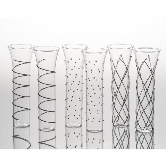 Silver Dazzle Champagne Flutes