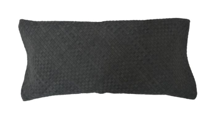 Black Suede Lumbar Pillow