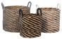 Natural Woven Striped Basket