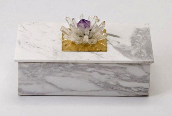Large Marble Box with Flower