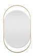 Oval Metal Framed Brass Mirror