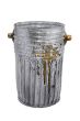 Galvanized Iron Ribbed Vase