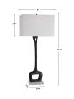 Aged Black Cast Iron Table Lamp