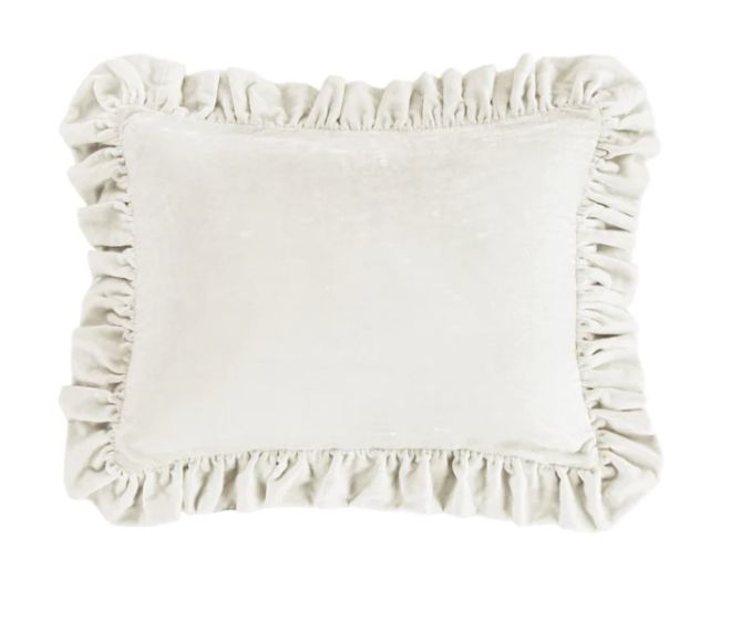Stone Ruffled Oblong Pillow