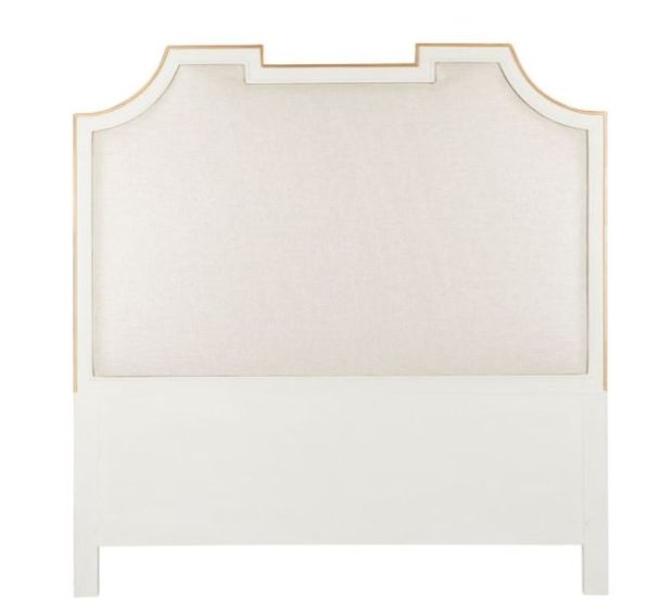 White & Gold King Headboard