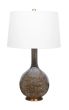 Copper Accented Glass Lamp