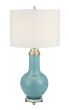 Aqua Ceramic & Crystal Lamp