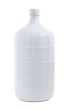 White Textured Demijohn Vase