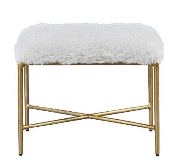 Faux Sheepskin Bench
