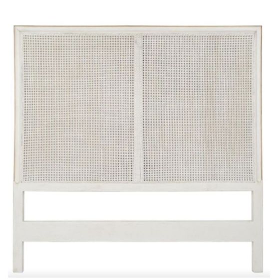 White Wood Cane King Bed