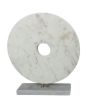 White Marble Disk on Base