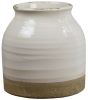 9" White Glazed Vase