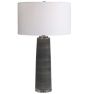 Striped Charcoal Gray Lamp