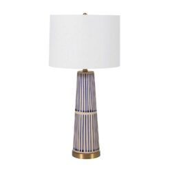 Blue and White Striped Lamp