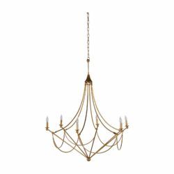Sweeping Gold Metal Chandelier