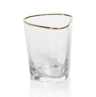Triangular Gold Rim Glass
