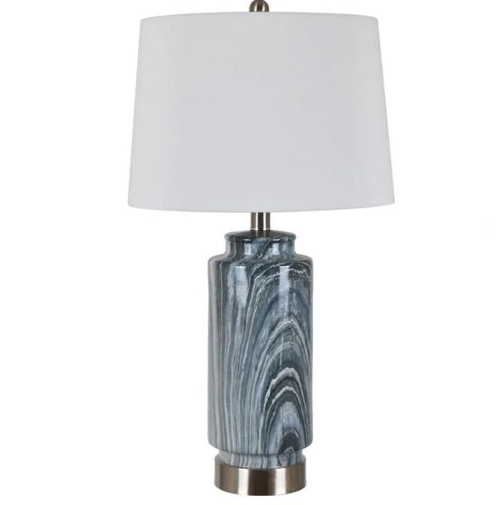 Grey Blue Resin Table Lamp