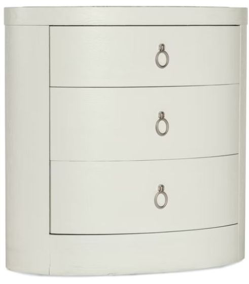 Oval White Stone Top Nightstand