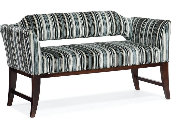 Blue Pattern Upholstered Bench