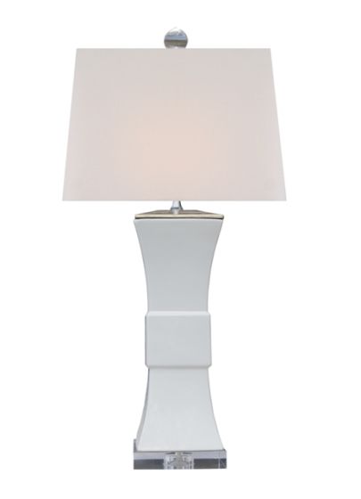 White Square Vase Lamp