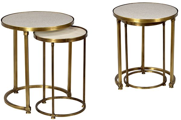 SET of Two Gold Nesting Tables
