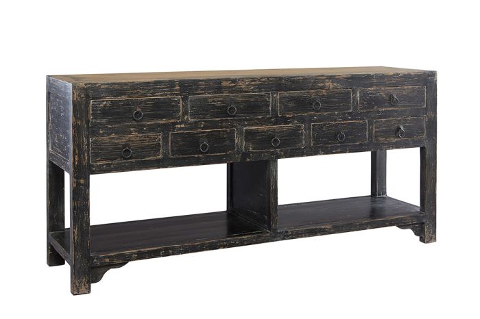 9 Drawer Black Sideboard