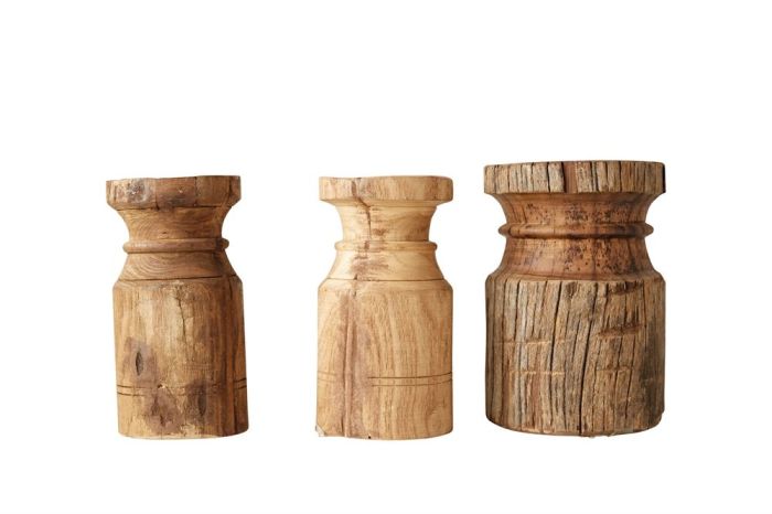 8" Found Wood Candle Holder