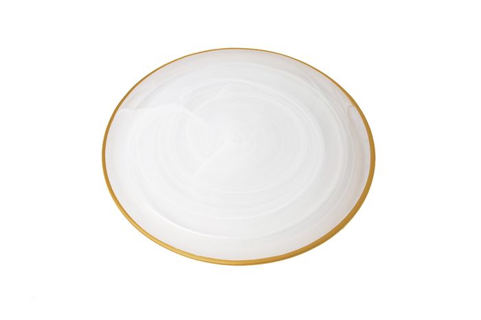White Chargers with Gold Rim